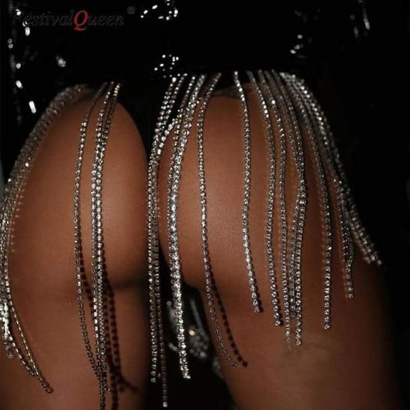 Fashion Nova Accessories - Rhinestone chain skirt